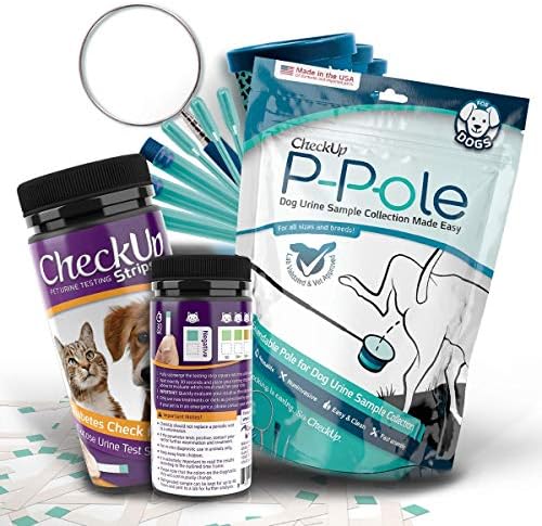 CheckUp dog P-Pole sample and diabetes test bundle with pole, cups, pipette and glucose strips