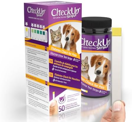 CheckUp glucose urine test strips for cats and dogs, 50 count