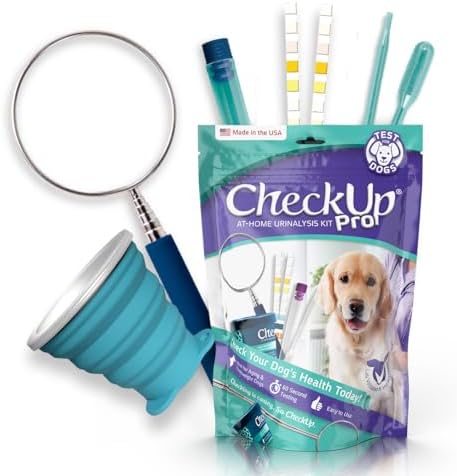 CheckUp Pro at home dog wellness test with telescopic pole, reusable cup and 10-parameter strips