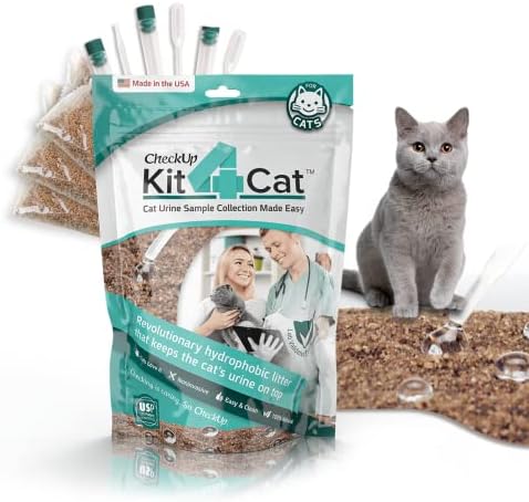 KIT4CAT 2 lb hydrophobic cat litter urine sample collection kit with three sand bags